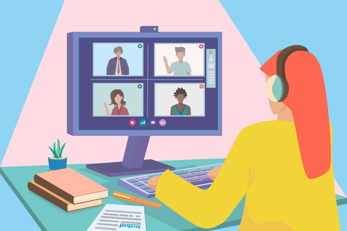 Woman in Online Conference