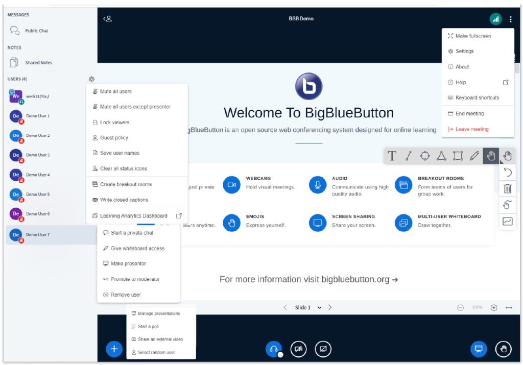 Screenshot BigBlueButton